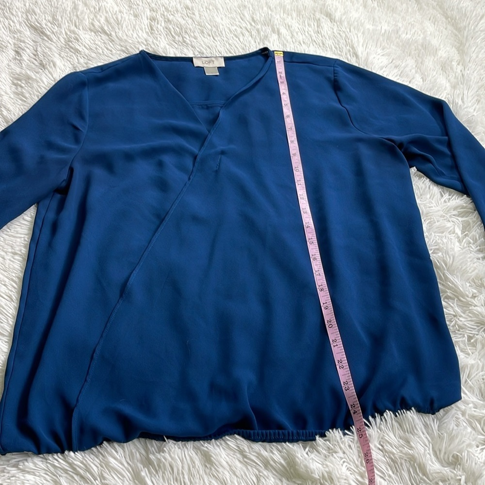 LOFT Long Sleeve Surplice blouse - Picture 3 of 8